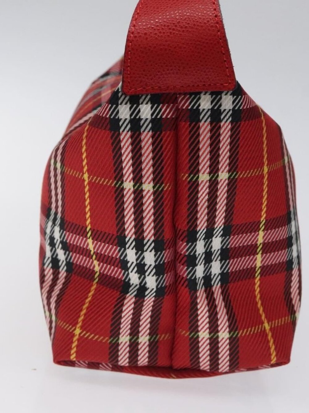 BURBERRY Nova Check Hand Bag Nylon Red Auth 118031 - Picture 4 of 16